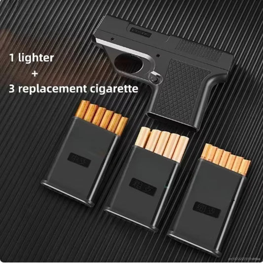 2024 New Rechargeable Gun Lighter Wired Tungsten Cigarette Lighter Smoking Accessories One-Click Multifunction Lighter