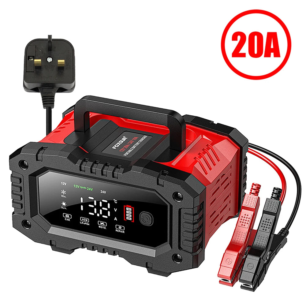 Charge Up Anywhere! 🚗🔋 FOXSUR Portable Car Battery Charger - Your Go-To Solution for 12V & 24V Batteries! Perfect for Motorcycles, Trucks, and More! #BatteryLife #CarEssentials