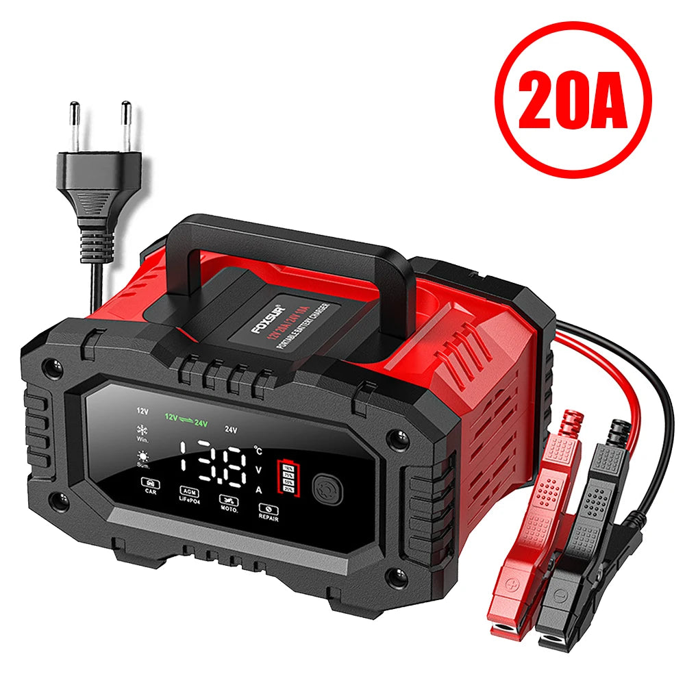 Charge Up Anywhere! 🚗🔋 FOXSUR Portable Car Battery Charger - Your Go-To Solution for 12V & 24V Batteries! Perfect for Motorcycles, Trucks, and More! #BatteryLife #CarEssentials