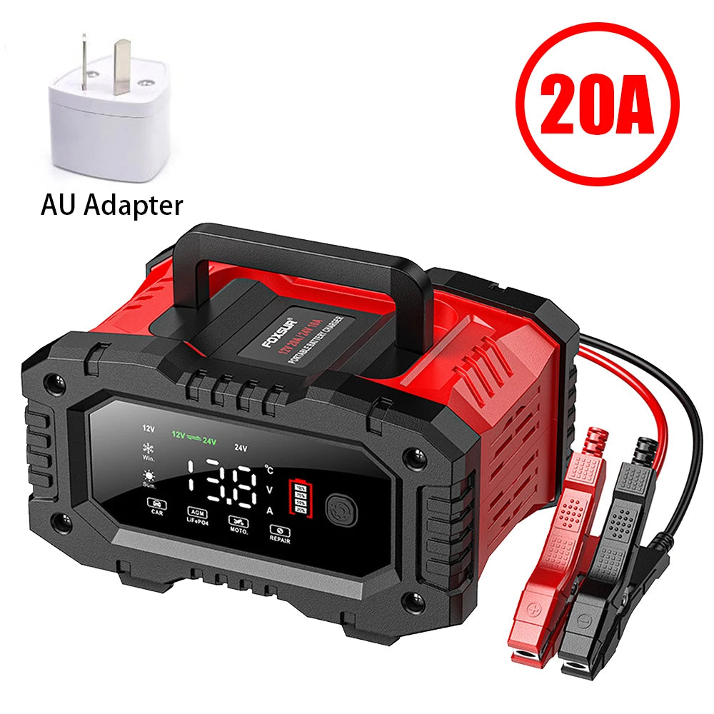 Charge Up Anywhere! 🚗🔋 FOXSUR Portable Car Battery Charger - Your Go-To Solution for 12V & 24V Batteries! Perfect for Motorcycles, Trucks, and More! #BatteryLife #CarEssentials